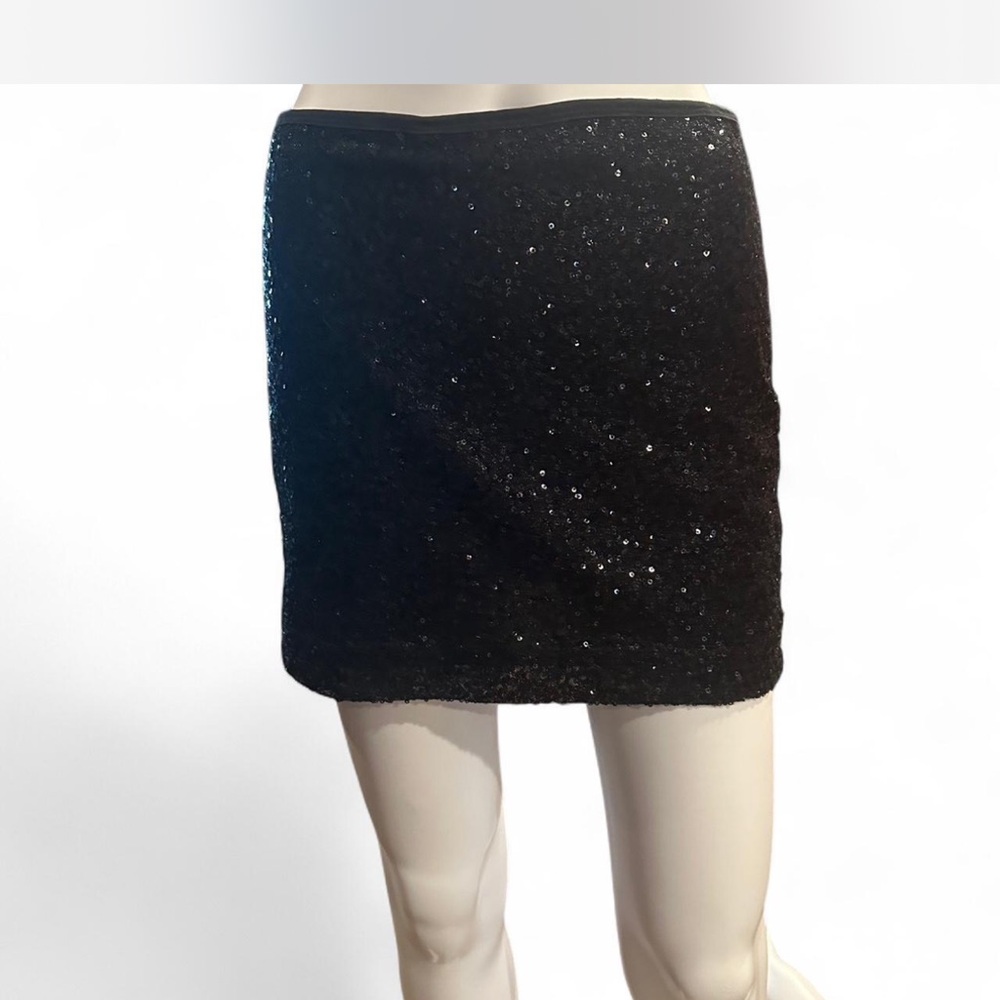 Express Black Sequin Mini Skirt